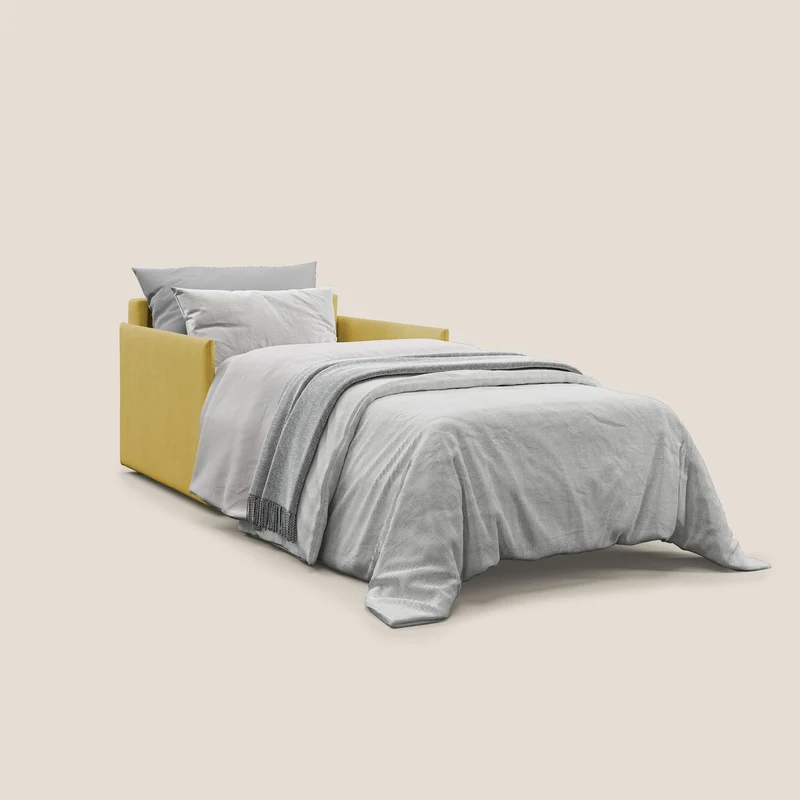 Evans fauteuil convertible en tissu imperméable T02 jaune