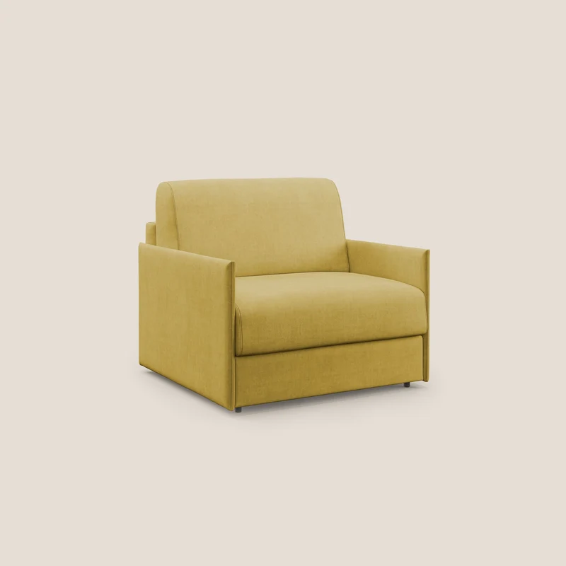 Evans fauteuil convertible en tissu imperméable T02 jaune