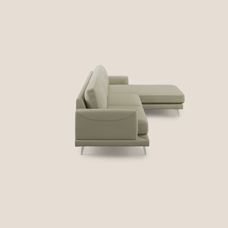Dorian canapé d'angle moderne en tissu doux anti-tache T05 crème