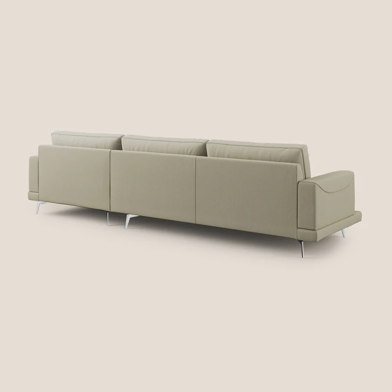 Dorian canapé d'angle moderne en tissu doux anti-tache T05 crème