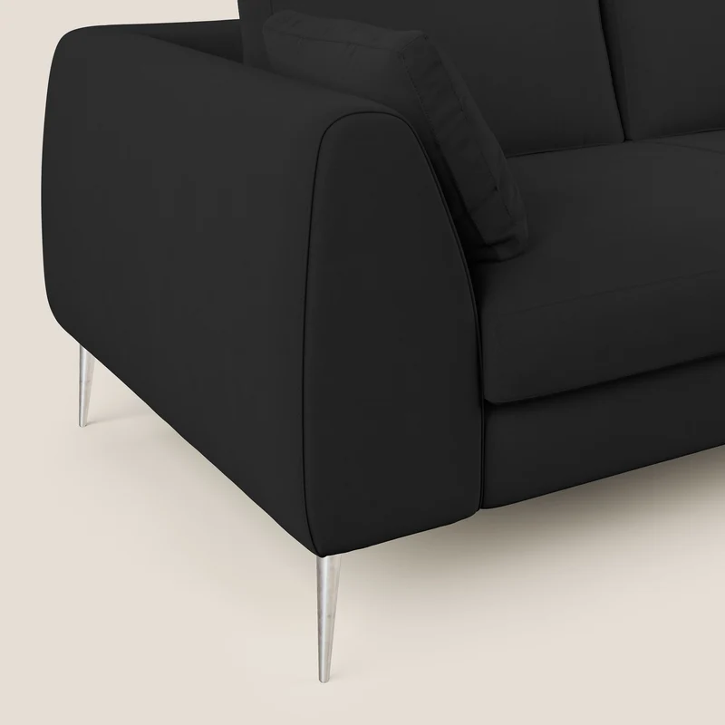 Plano canapé d'angle moderne en microfibre technique détachable T11 noir