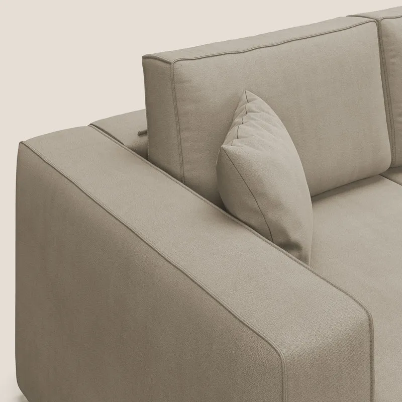 Morfeo Canapé avec 3 assises extractibles en tissu doux imperméable T02 beige