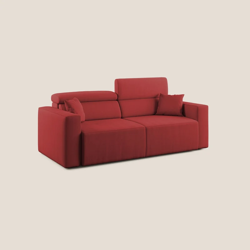 Orwell canapé avec assise extractible en microfibre détachable T11 rouge