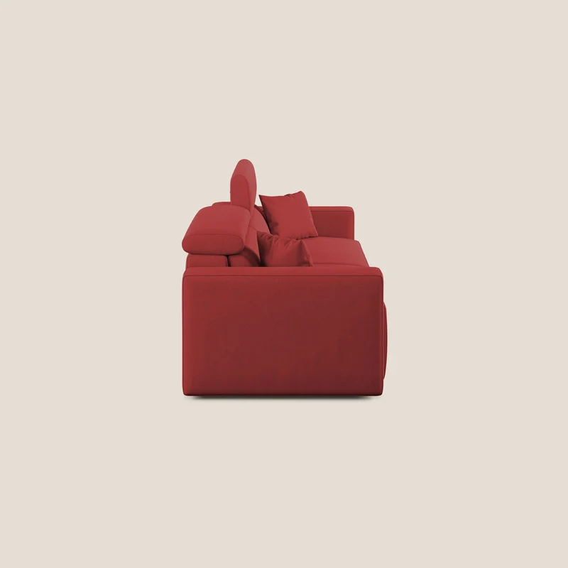 Orwell canapé avec assise extractible en microfibre détachable T11 rouge