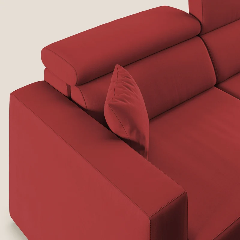 Orwell canapé avec assise extractible en microfibre détachable T11 rouge