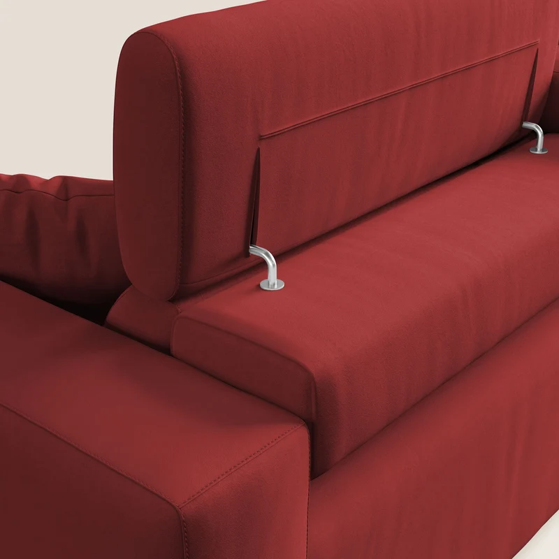 Orwell canapé avec assise extractible en microfibre détachable T11 rouge