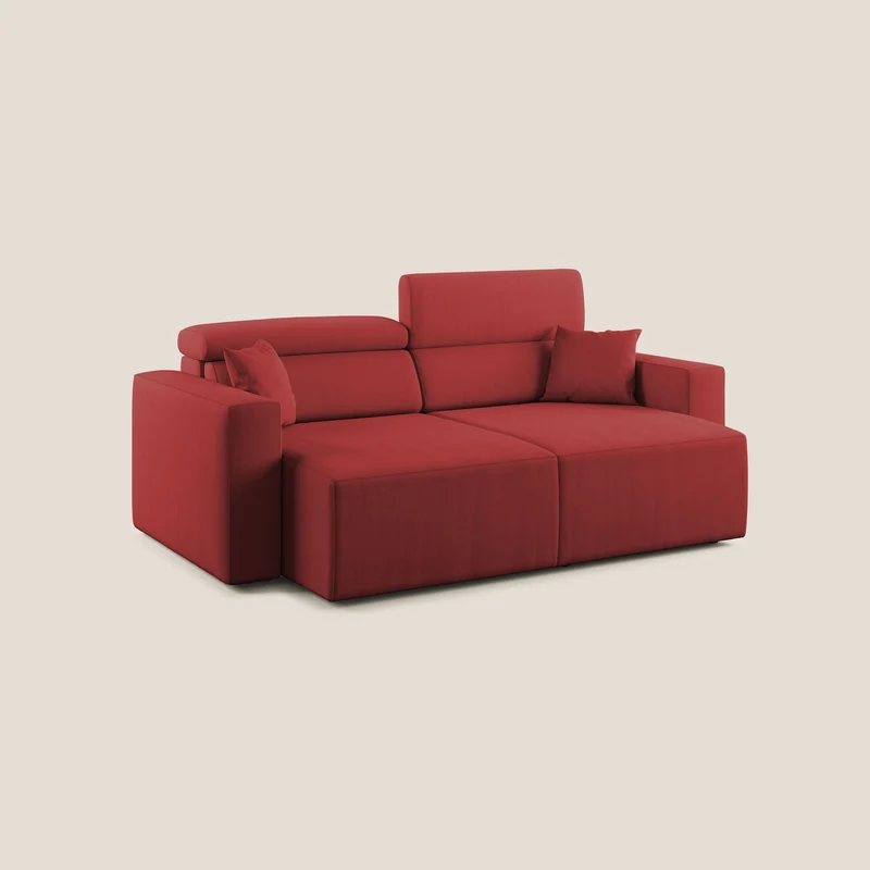 Orwell canapé avec assise extractible en microfibre détachable T11 rouge