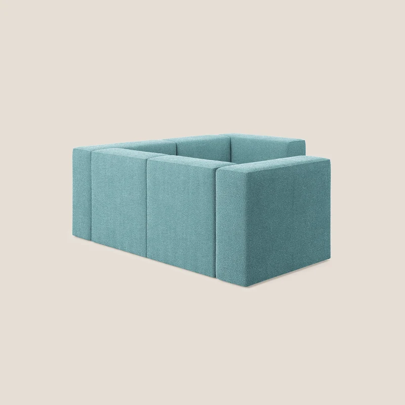 Nettuno canapé d'angle reversible modulable en bouclette douce T07 bleu ciel