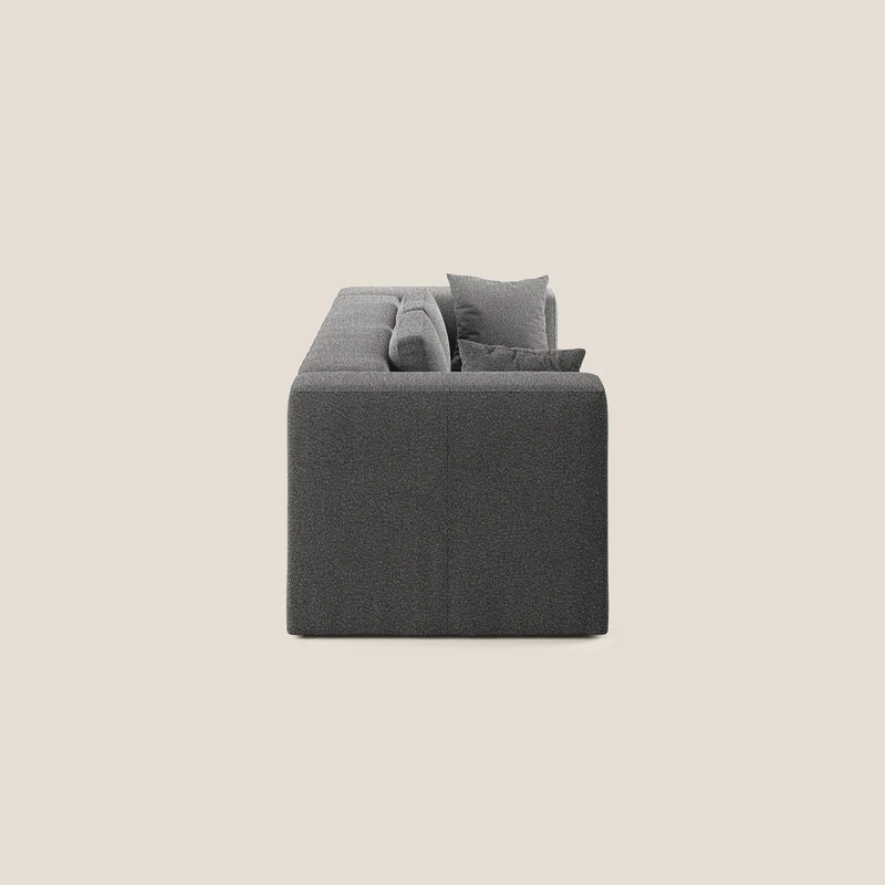 Nettuno canapé moderne modulable en bouclette douce T07 anthracite