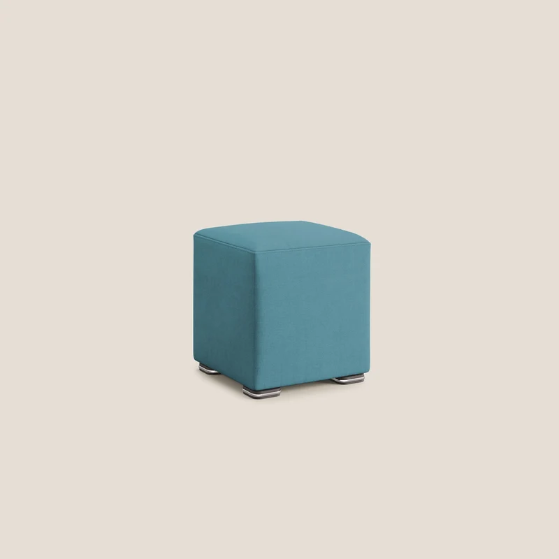 Cube pouf en tissu doux imperméable T02 bleu ciel