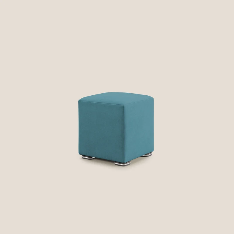 Cube pouf en tissu doux imperméable T02 bleu ciel