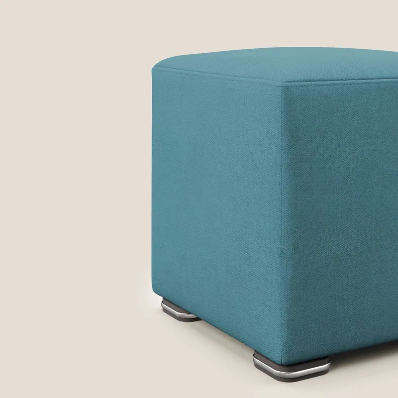 Cube pouf en tissu doux imperméable T02 bleu ciel