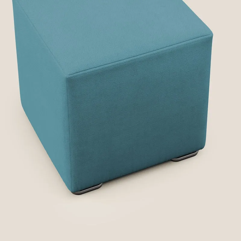 Cube pouf en tissu doux imperméable T02 bleu ciel
