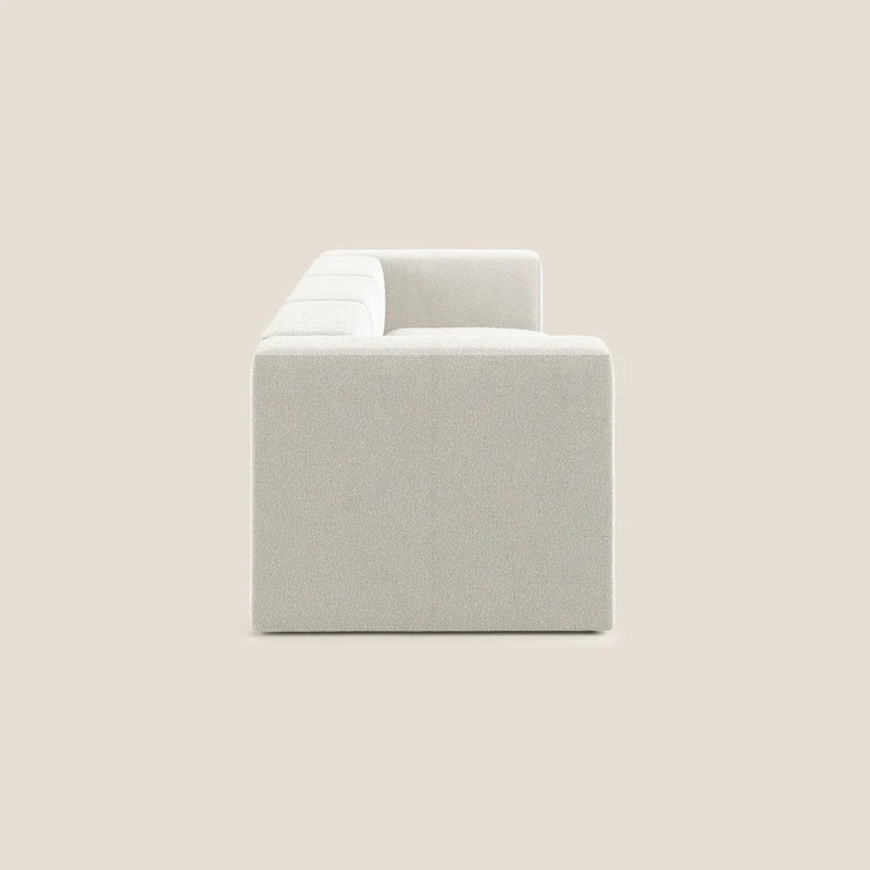 Nettuno canapé moderne modulable 3 assises en bouclette douce T07 blanc