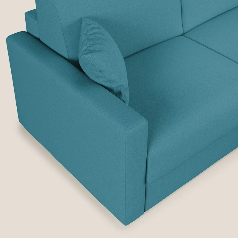 Chris Canapé d'angle 5 places en tissu imperméable T13 bleu ciel