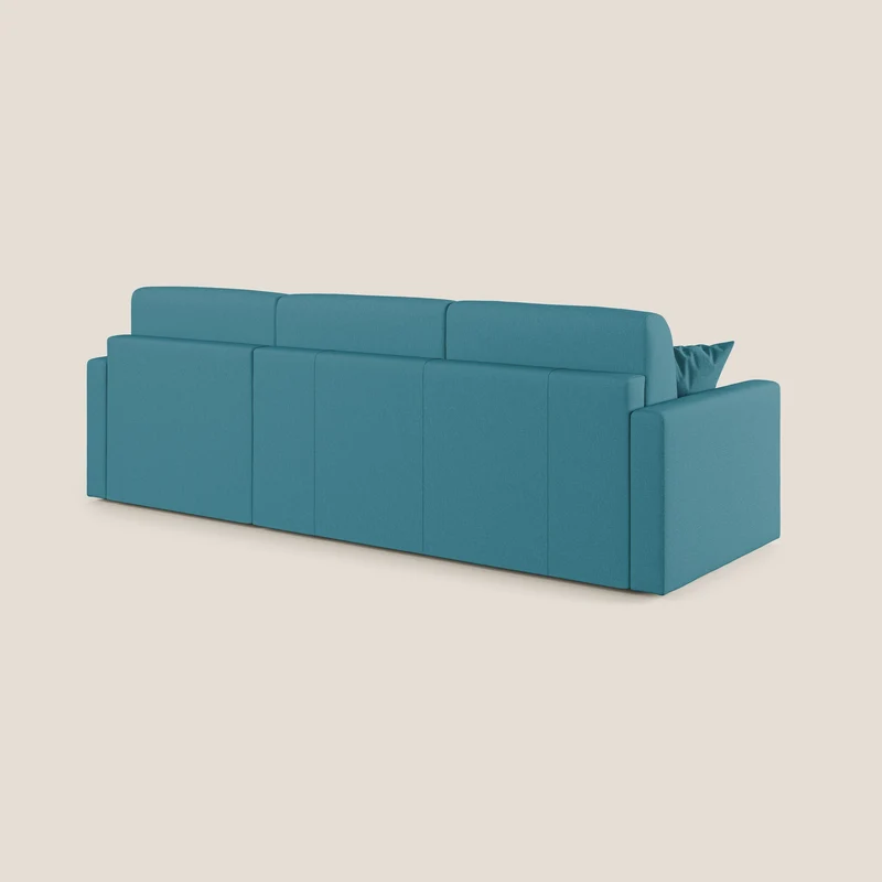 Chris Canapé d'angle 5 places en tissu imperméable T13 bleu ciel