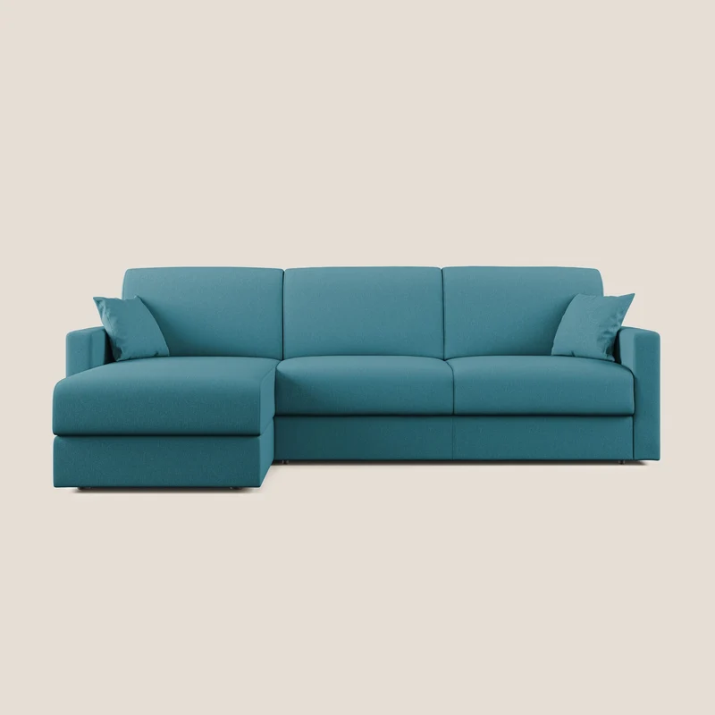 Chris Canapé d'angle 5 places en tissu imperméable T13 bleu ciel