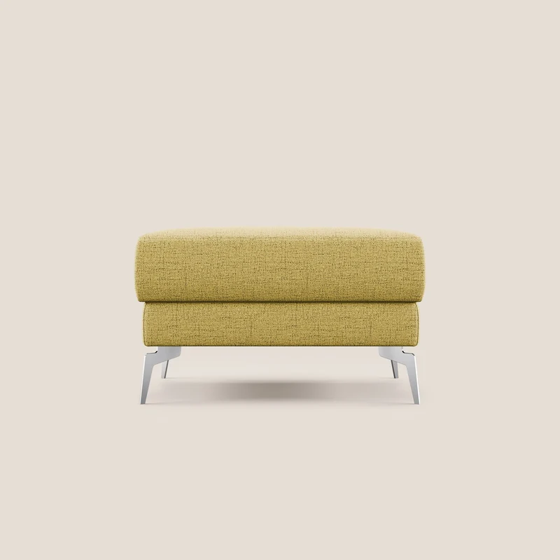 Star Pouf avec pieds hauts en tissu imperméable flammé T03 jaune