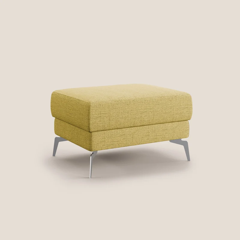 Star Pouf avec pieds hauts en tissu imperméable flammé T03 jaune