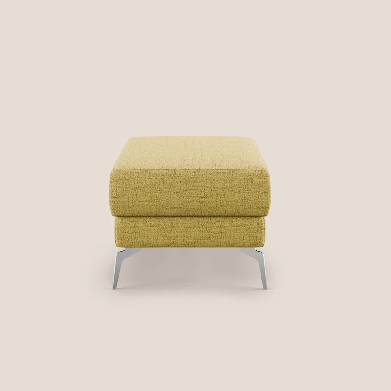Star Pouf avec pieds hauts en tissu imperméable flammé T03 jaune