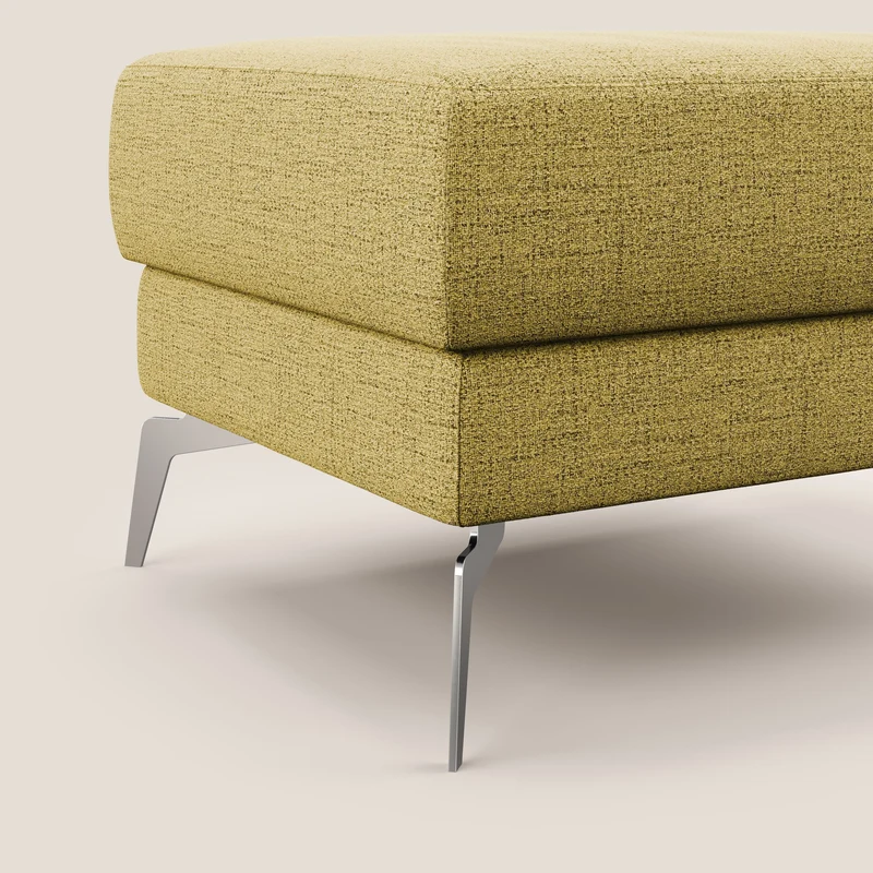 Star Pouf avec pieds hauts en tissu imperméable flammé T03 jaune