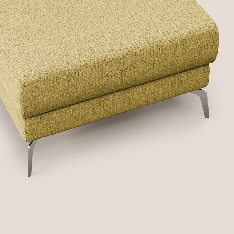 Star Pouf avec pieds hauts en tissu imperméable flammé T03 jaune