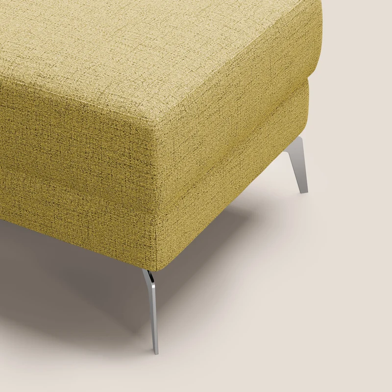 Star Pouf avec pieds hauts en tissu imperméable flammé T03 jaune