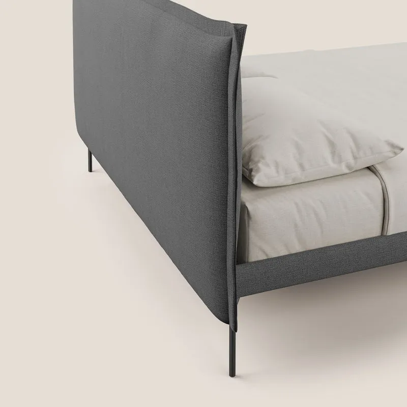 Eric lit rembourré au design minimaliste en tissu imperméable T14 gris