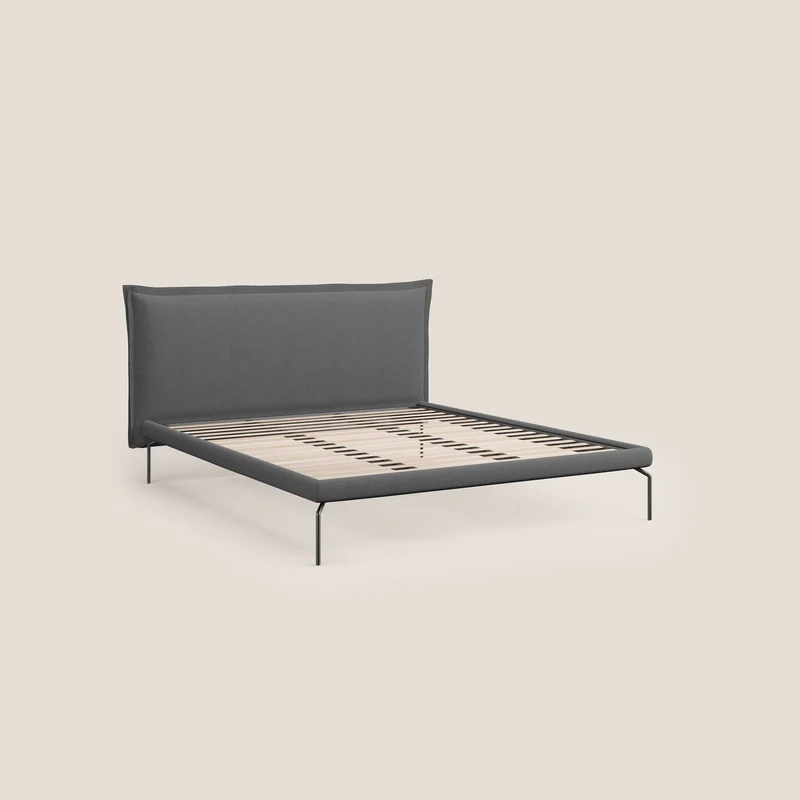 Eric lit rembourré au design minimaliste en tissu imperméable T14 gris