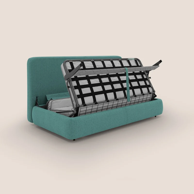 GRANSASSO Canapé convertible au design innovant en tissu imperméable T03 vert d'eau