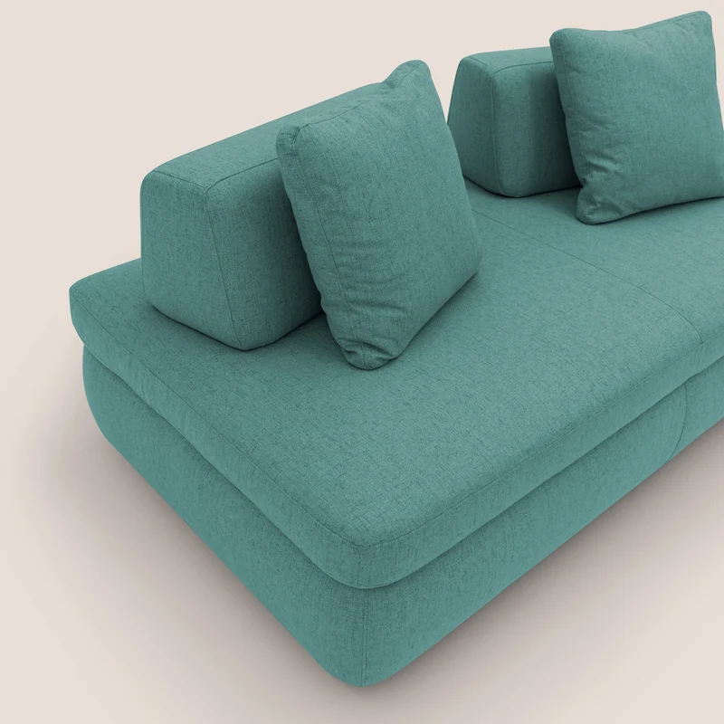 GRANSASSO Canapé convertible au design innovant en tissu imperméable T03 vert d'eau