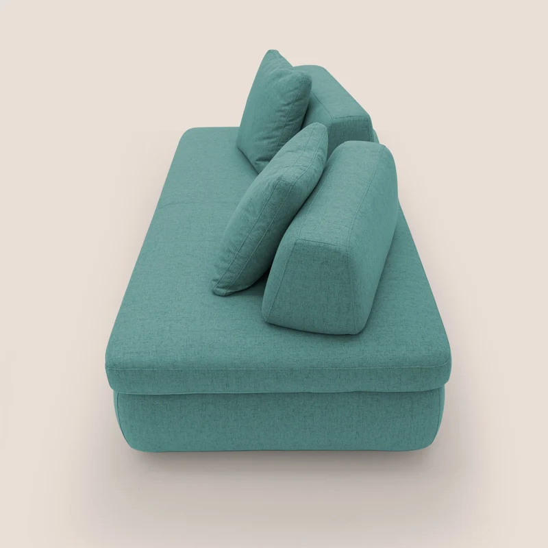 GRANSASSO Canapé convertible au design innovant en tissu imperméable T03 vert d'eau