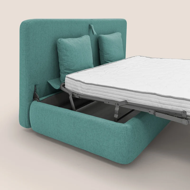 GRANSASSO Canapé convertible au design innovant en tissu imperméable T03 vert d'eau