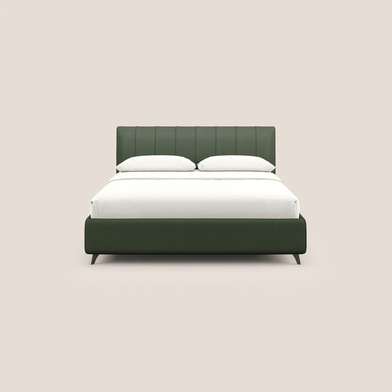 Bogart lit avec coffre rembourré complètement déhoussable en microfibre détachable T11 vert