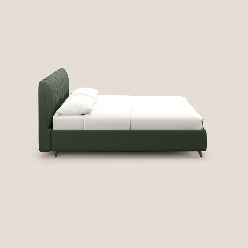 Bogart lit avec coffre rembourré complètement déhoussable en microfibre détachable T11 vert