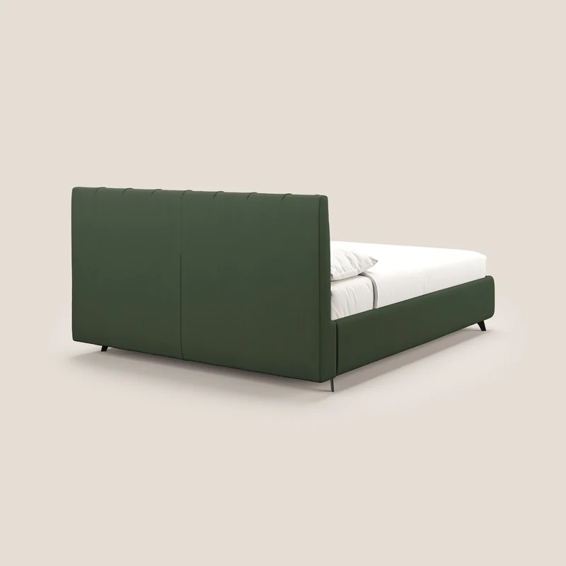 Bogart lit avec coffre rembourré complètement déhoussable en microfibre détachable T11 vert