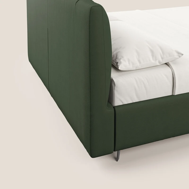 Bogart lit avec coffre rembourré complètement déhoussable en microfibre détachable T11 vert