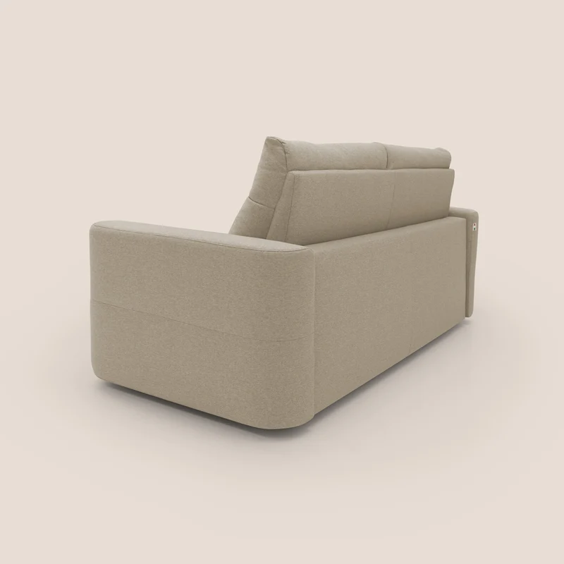 Cupido Canapé convertible matelas H18 cm au dossier haut moelleux en tissu imperméable T13 beige