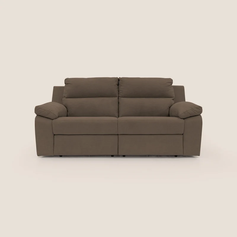 Romeo Canapé avec relax électrique en tissu doux imperméable T02 marron
