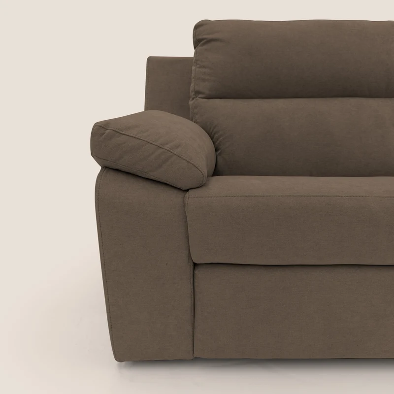 Romeo Canapé avec relax électrique en tissu doux imperméable T02 marron