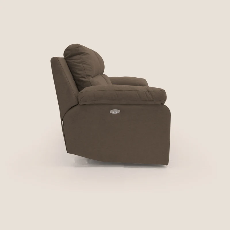 Romeo Canapé avec relax électrique en tissu doux imperméable T02 marron