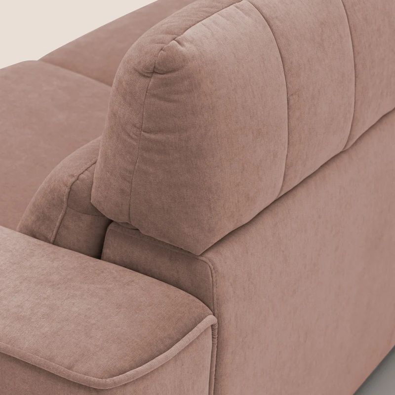 Clark Canapé modulable avec option relax électrique en tissu imperméable et détachable T17 rose