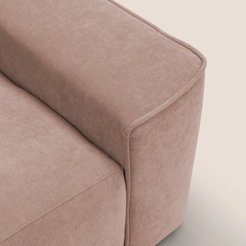 Clark Canapé modulable avec option relax électrique en tissu imperméable et détachable T17 rose
