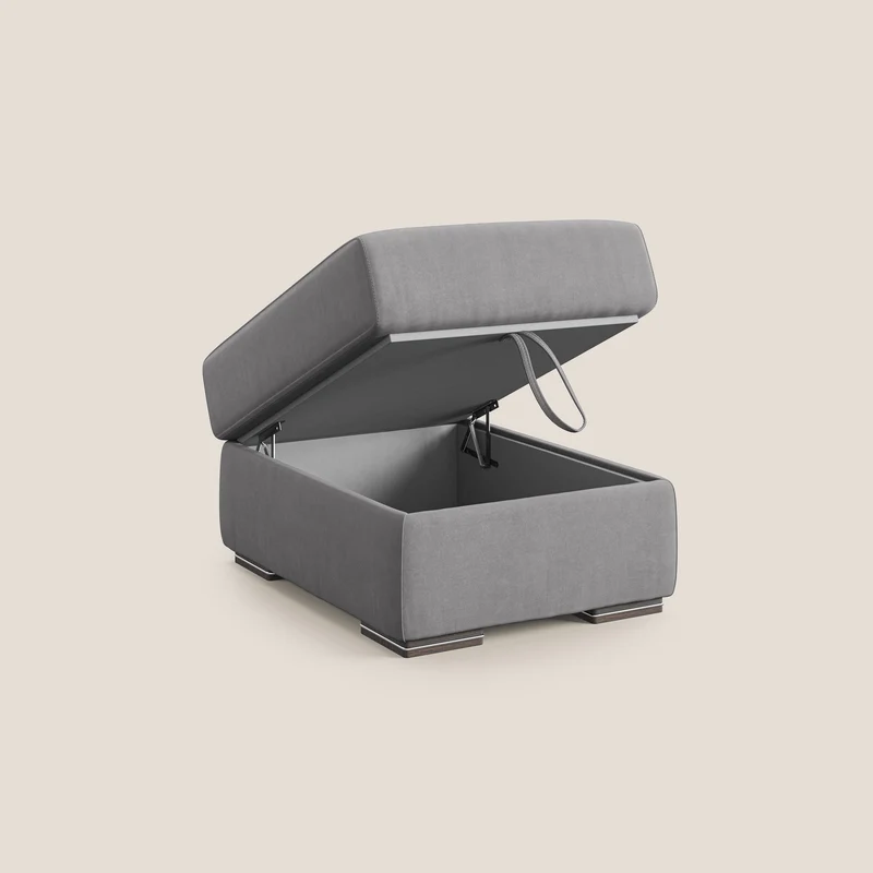 Sun pouf coffre en microfibre détachable T11 gris