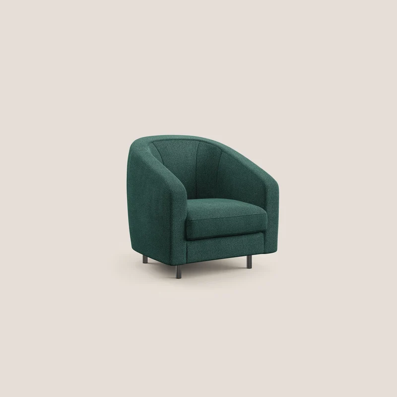 Pandora Fauteuil en tissu bouclé doux et imperméable T07 vert