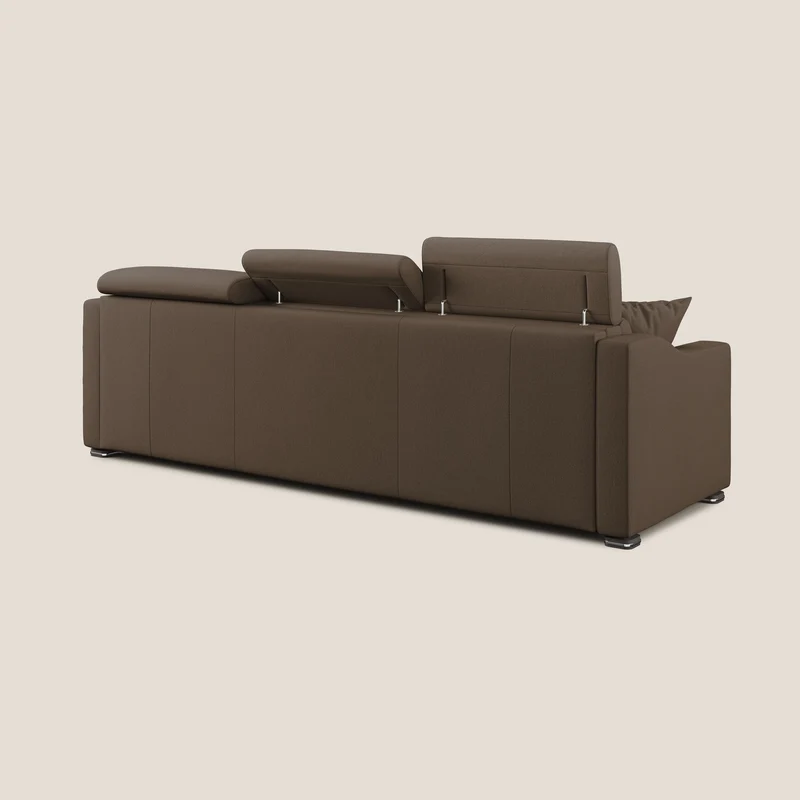 Amber canapé d'angle convertible en tissu détachable T05 marron