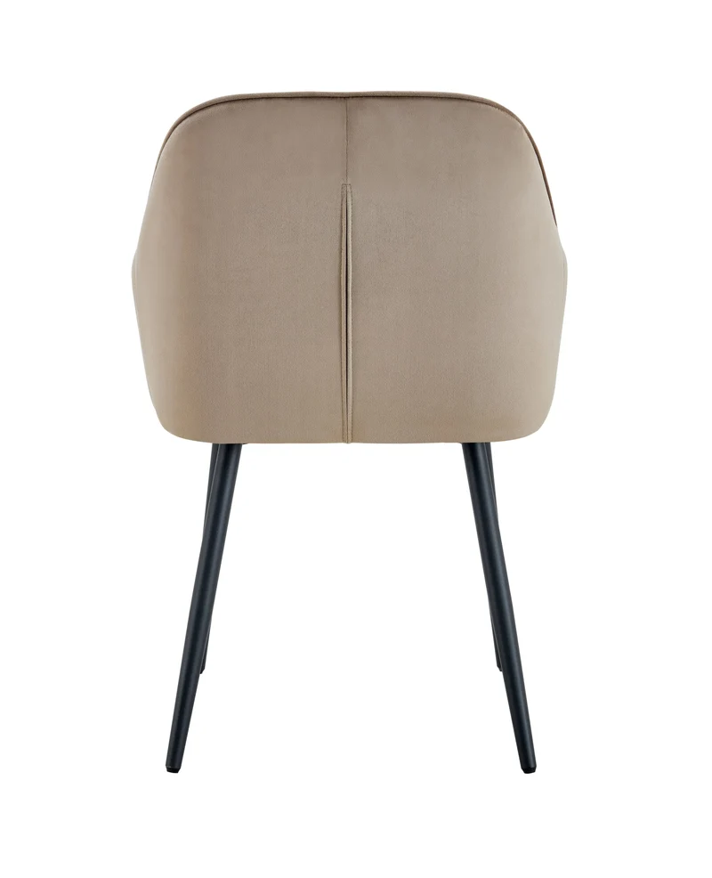 CHAISE PAMS PIED METAL NOIR VELOURS TAUPE