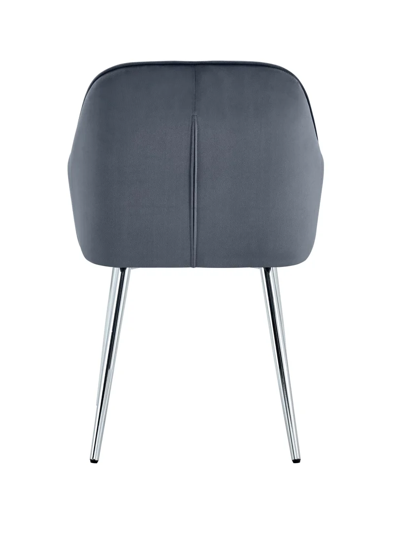 CHAISE PAMS PIED CHROME VELOURS ANTHRACITE