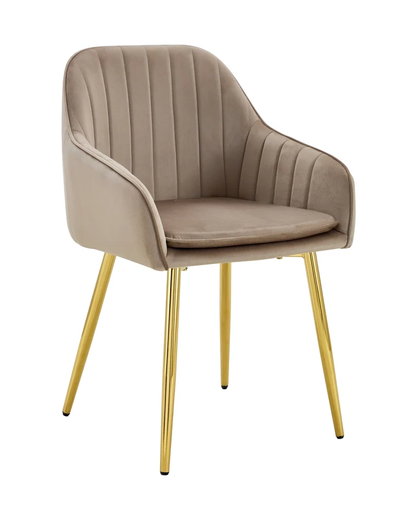 CHAISE PAMS PIED GOLD VELOURS TAUPE