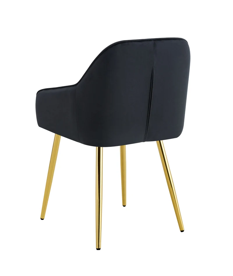 CHAISE PAMS PIED GOLD VELOURS NOIR